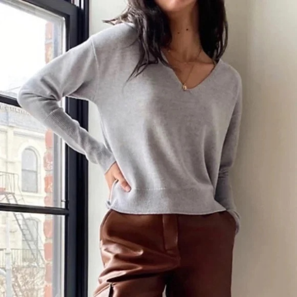 Wilfred Cyprie Gray V-Neck Sweater